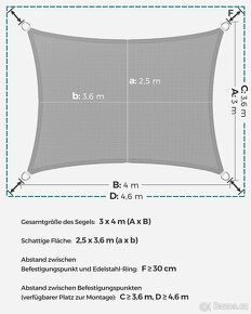 Nová pergolová plachta 3x4m - stínící - 5