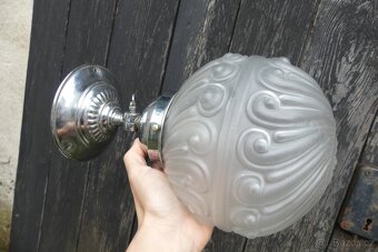 Starožitný secesní lustr, stropnice, lampa - 5