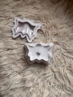 Růžový porcelán dóza Motýl - 5