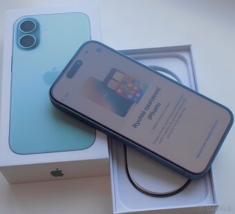 iPhone 16 Teal BATERIE 100% TOP - 5