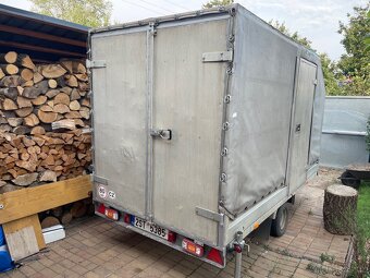 Přívěsný vozík vlek plachta s dveřmi, malá kola - 5