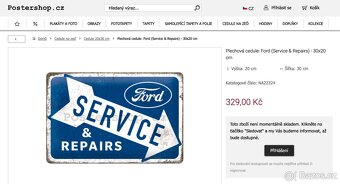 Plechové cedule Ford (retro) a Zetor - 5