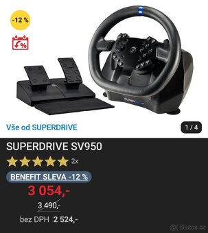 herní volant s pedály Superdrive SV 950 - nový - 5