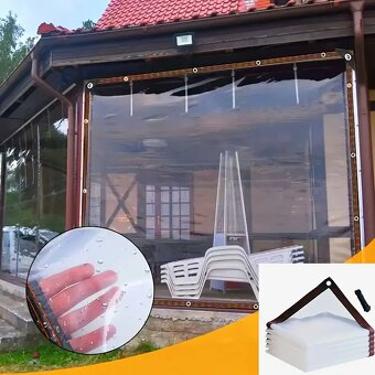 Plachty vodotěsné průhledné s očky na uchycení. - 5