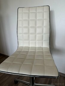 Kancelářská židle / křeslo otočná bílá krémová - 5