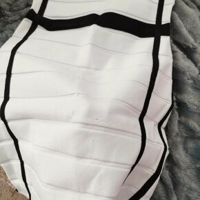 Dámské Boho Etno retro šaty bílé černé tenisové MANGO - 5