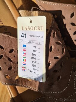 Letní kožené pantofle zn. Lasocki, NOVÉ - 5