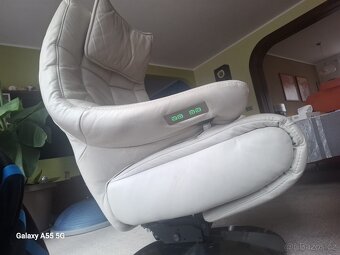 Polohovací kožené křeslo zn.Hukla - 5