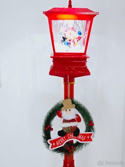 120cm vánoční lucerna - svítí, sněží, hraje - nové - 5