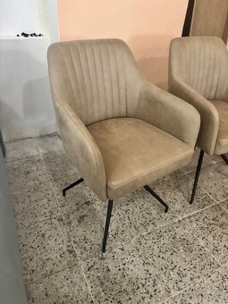 Nové 2x Jídelní židle - křesla s kovovou podnoží - 5