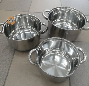 Hrnce sada nerez nádobí 8dilu velký objem indukce atd. - 5