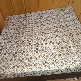 Stara čajová retro sada červená +modrá nalez na puďe - 5