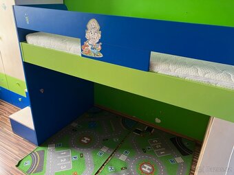 Dětská patrová postel s úložným prostorem a matrací - 5