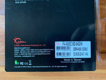 Prodám G.Skill - Ripjaws V 2 sady 32GBx2 4000Mhz - 5