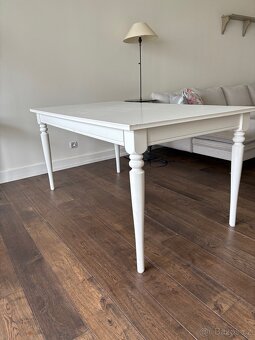 Rozkládací jídelní stůl INGATORP IKEA bílá, 155/215x87 cm - 5