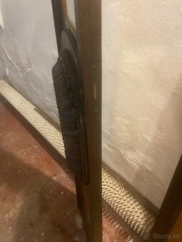 Secesní historické dvoukřídlé dveře s fazetovému skly a dřev - 5