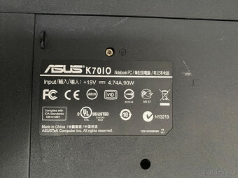 Notebook ASUS K70IO, 17,3" WXGA HD+ LED, nová baterie - 5