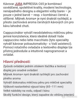 Kávovar Jura impressa C65 - 5