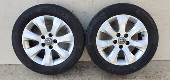 Alu kola Opel 16" 5x110, letní Continental 205/55R16 - 5