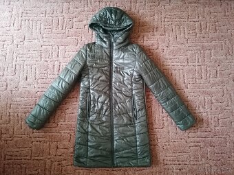 Dámská khaki zimní bunda/kabát s kapucí - 5