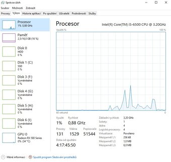Herní PC, i5-6500, RX580 8GB, 16GB RAM, 256GB M.2 SSD - 5