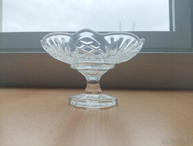 Retro skleněný podnos či mísa na nožičce - 5