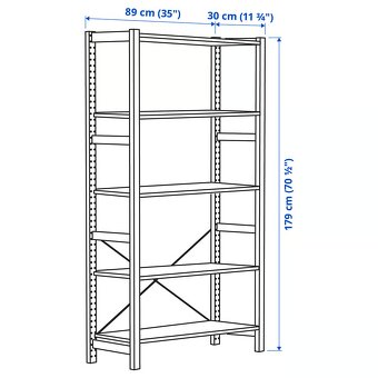 Regál Ikea Ivar borovice, 89x30x179 cm - 5