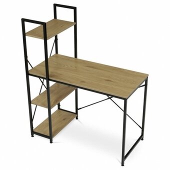 Psací stůl s regálem v dekoru dubu nebo starého dřeva - 5