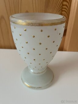 Starožitná sklenice se zlatými puntíky - 5