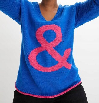 Modrý svetr bon Prix L - 5