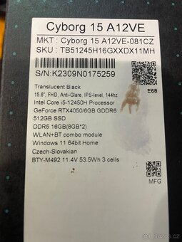 Notebook MSI CYBORG 15 - 5