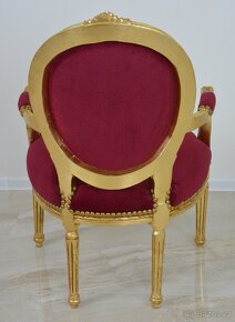 Zámecká řezbovaná křesla - čalouněná - set - Mona lisa - 5