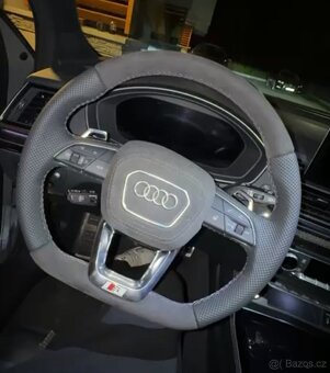 AUDI ŠPORTOVÝ VYHRIEVANÝ - ALKANTARA / KOŽA biela niť - 5