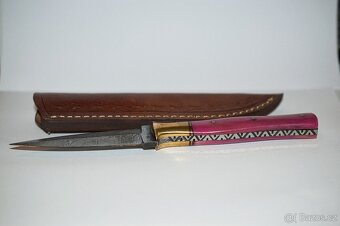 Kuchyňská dýka na bylinky - damašková ocel, ruční výroba - 5