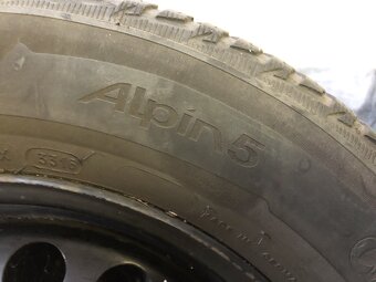 4x zimní pneu Michelin Alpin5 195/65 R15 91T& plech.dis - 5