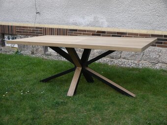 Dubový jídelní stůl - Ovada 250 cm – masivní/kov - 5