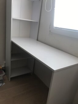 Psací stůl s regálem SMART bílý - 5