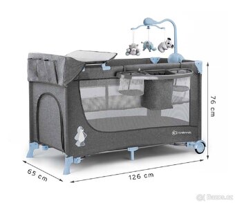 Cestovní postýlka Kinderkraft Joy Blue s doplňky - 5