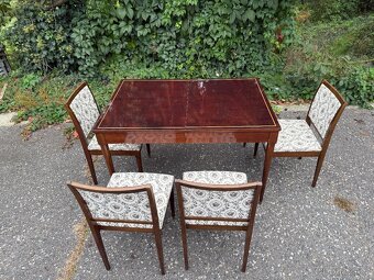 Starožitný Set nábytku - Jídelní stůl + židle - 5