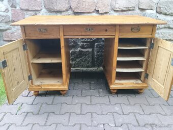 starý psací stůl smrk - 5