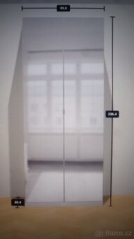 Šatní bílá skříň PAX Ikea 100x58x236 cm - 5