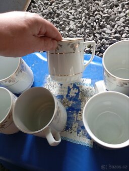 Karlovarský porcelán retro hrnečky zlacené - 5