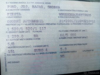 Ford Fiesta 2006, 1.3 benzín, 44kW - 5