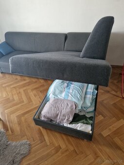 Tmavě šedá sedací souprava rozkládací - 5