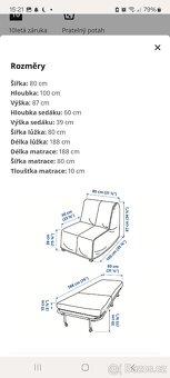 Rozkládací křeslo IKEA LYCKSELE - 5