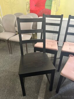 Hezké 4x černé dřevěné židle IKEA NORDVIKEN - 5