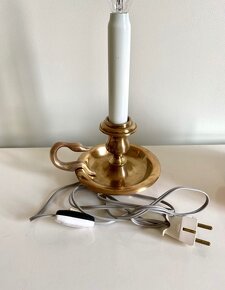 Starožitná mosazná stolní lampa lampička had - 5