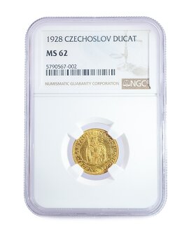 Svatováclavský dukát 1928, certifikace NGC MS 62 - 5