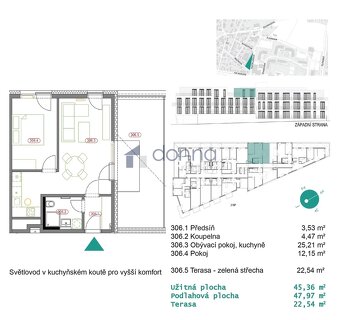 Pronájem bytu 2+kk/T, 45m² + terasa 23m2, ul. Hofbauerova, P - 5