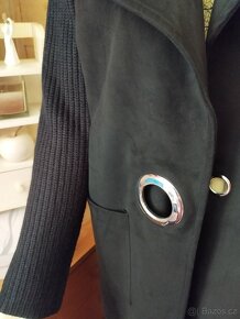 kombinovaný černý kabátek - 5